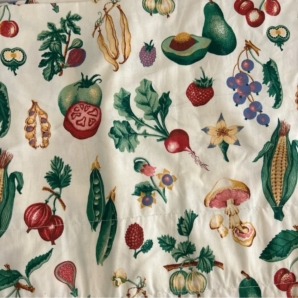 Waverly Valances Panel Vegetables 16”X 77" Vintage Cottage Core Off White - Picture 5 of 9